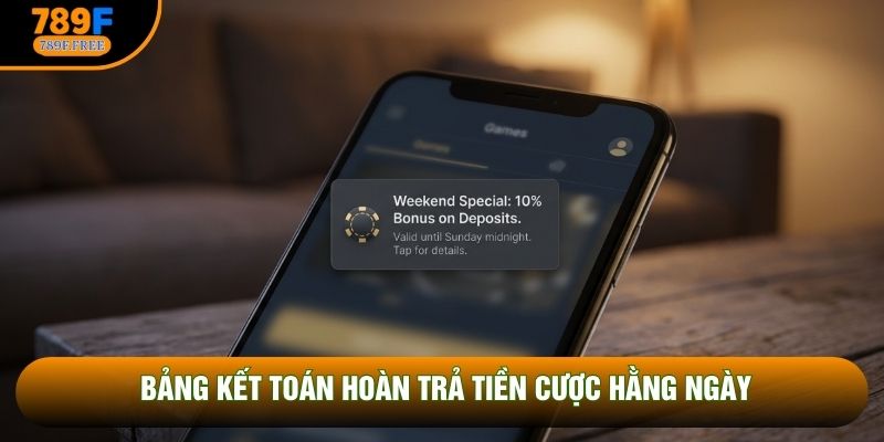 Bảng kết toán hoàn trả tiền cược hằng ngày Bảng kết toán hoàn trả tiền cược hằng ngày